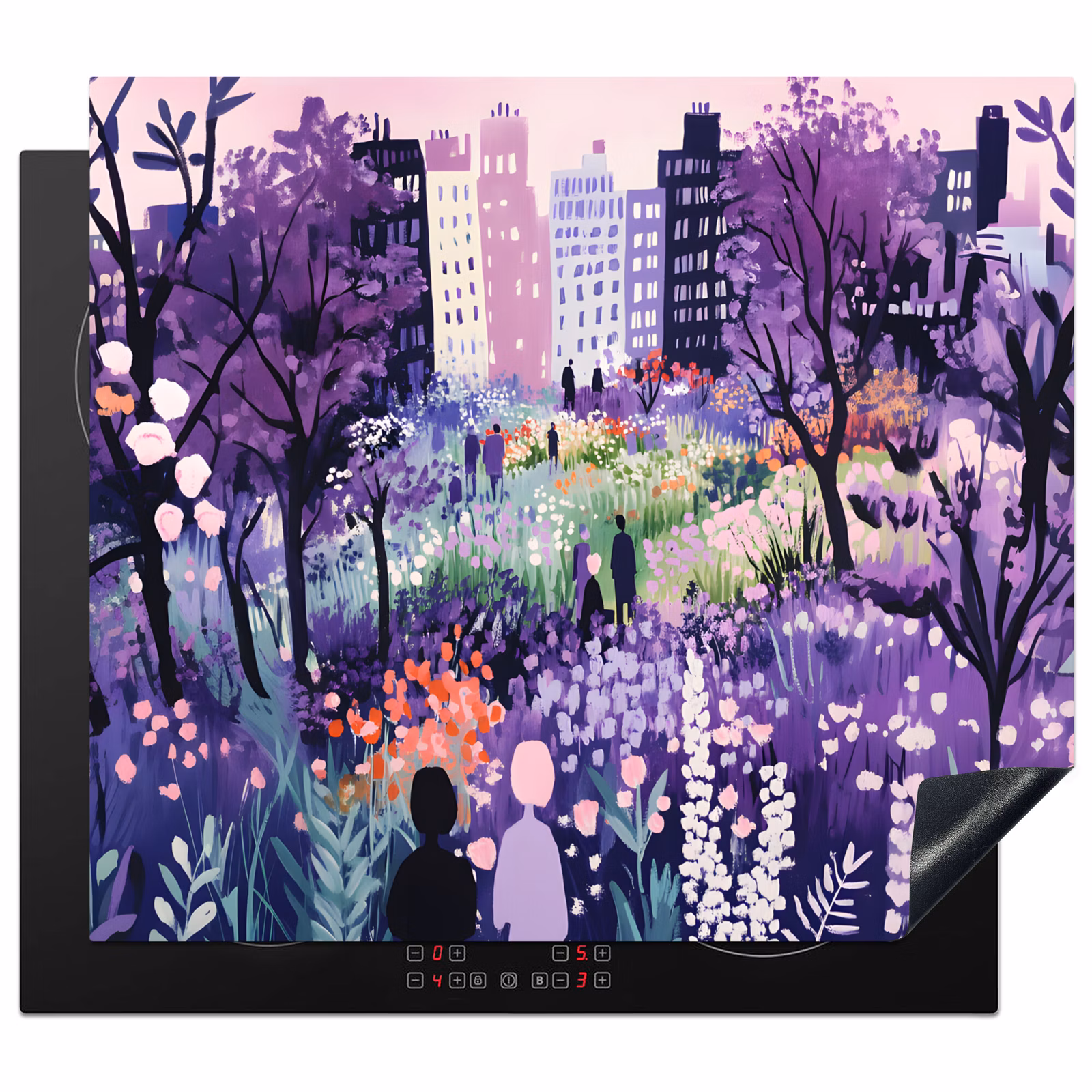 Induction hob protector - Park - Trees - Flowers - Buildings — 1