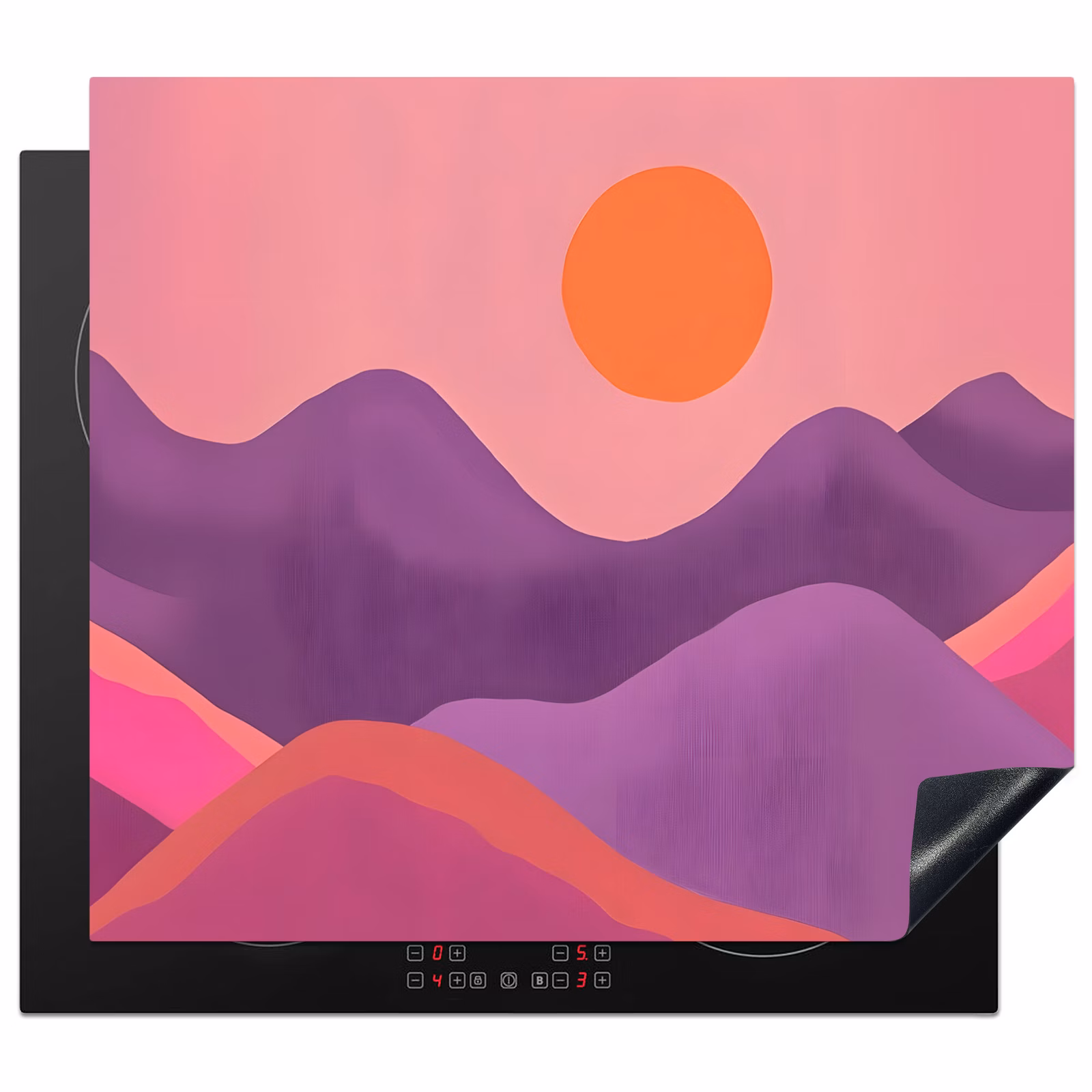 Induction hob protector - Sun - Hills - Purple - Abstract — 1
