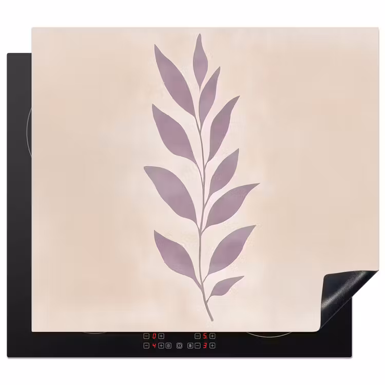 Induction hob protector - Branch - Leaves - Minimalist - Beige — 1