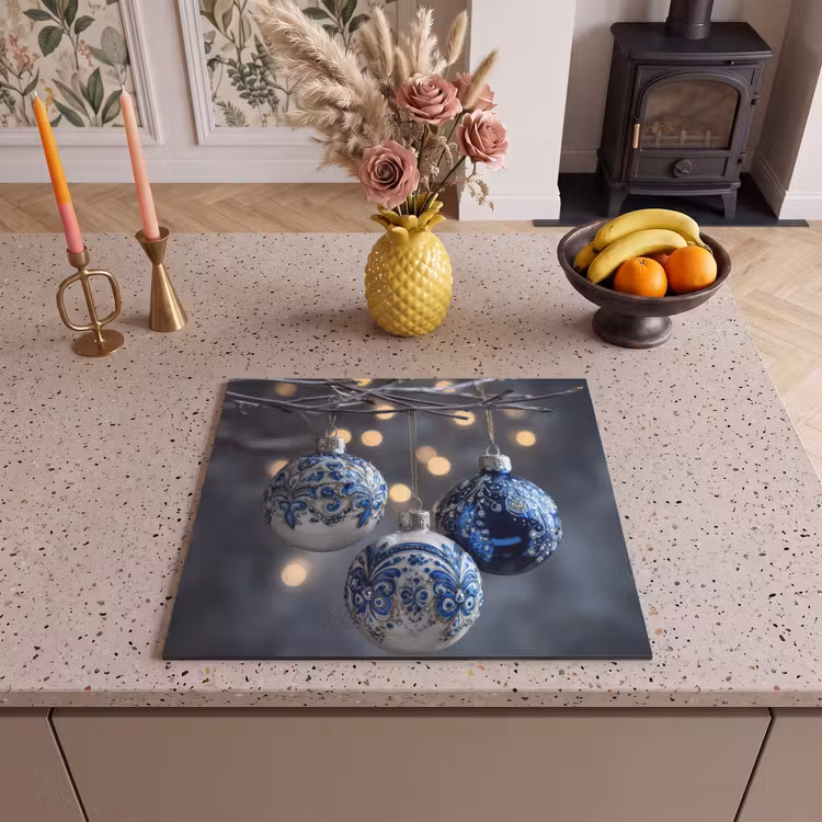 Induction hob protector - Christmas Ball - Decorated - Blue — 3