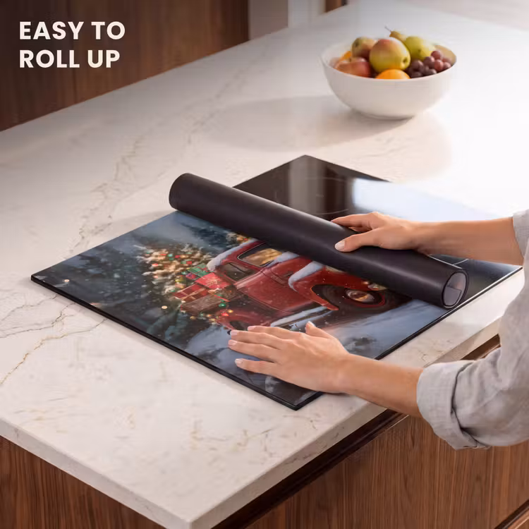 Induction hob protector - Christmas truck - Snow forest - Red — 6
