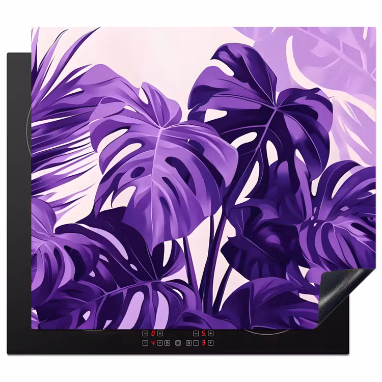 Induction hob protector - Leaves - Purple - Tropical - Abstract — 1
