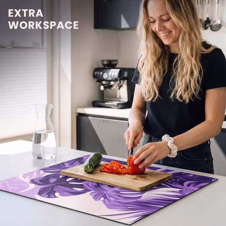 Induction hob protector - Leaves - Purple - Tropical - Abstract — 7