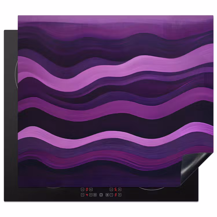 Induction hob protector - Lines - Waves - Purple - Abstract — 1