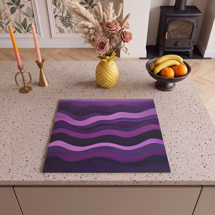 Induction hob protector - Lines - Waves - Purple - Abstract — 3