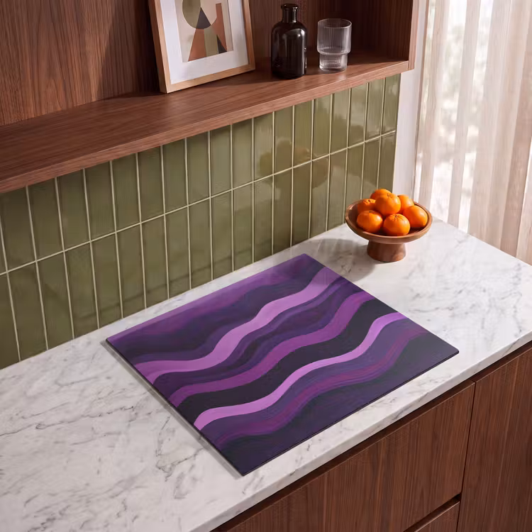Induction hob protector - Lines - Waves - Purple - Abstract — 4
