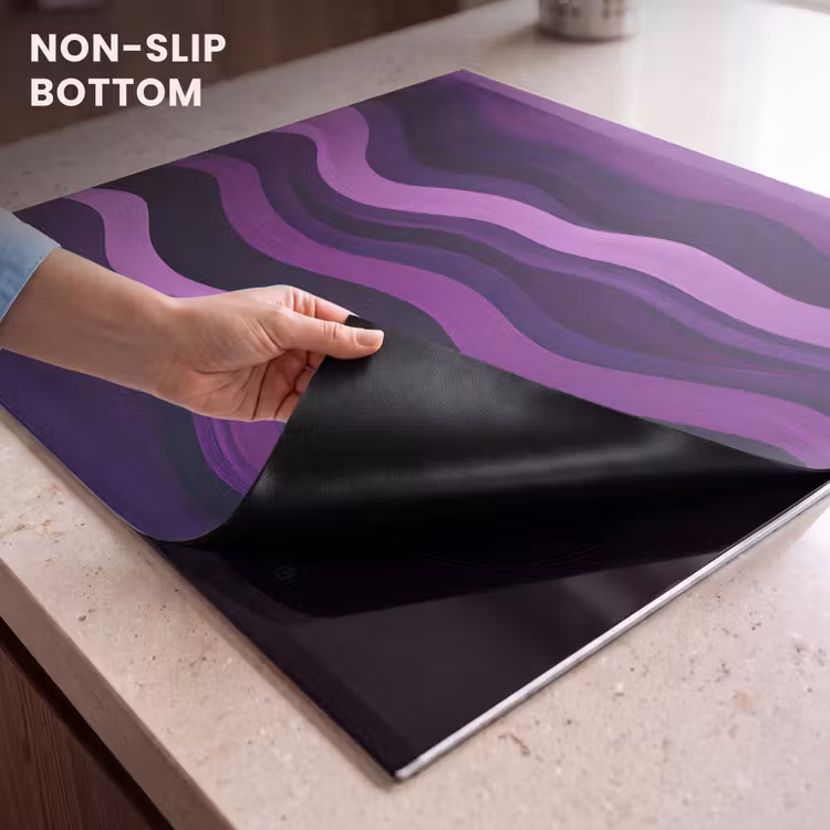 Induction hob protector - Lines - Waves - Purple - Abstract — 5