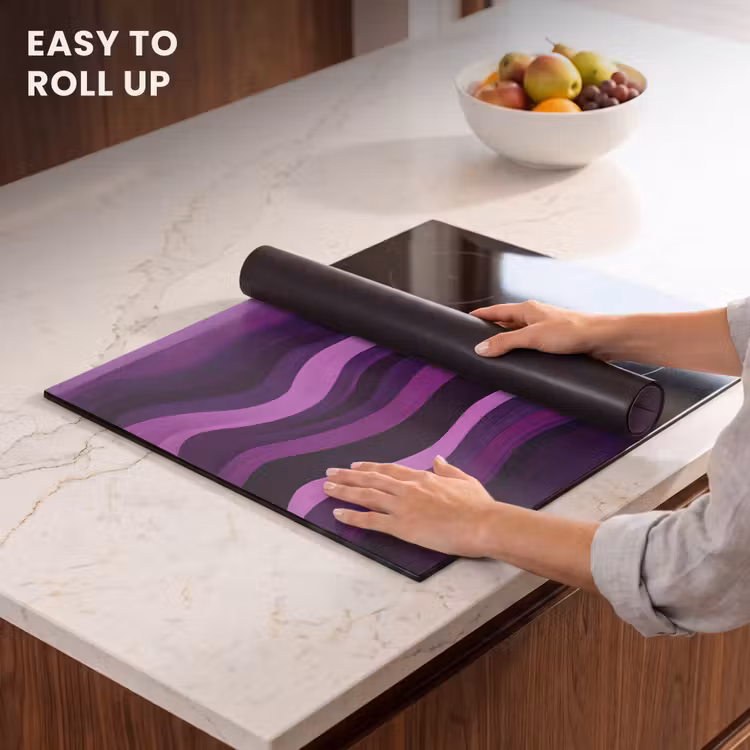 Induction hob protector - Lines - Waves - Purple - Abstract — 6
