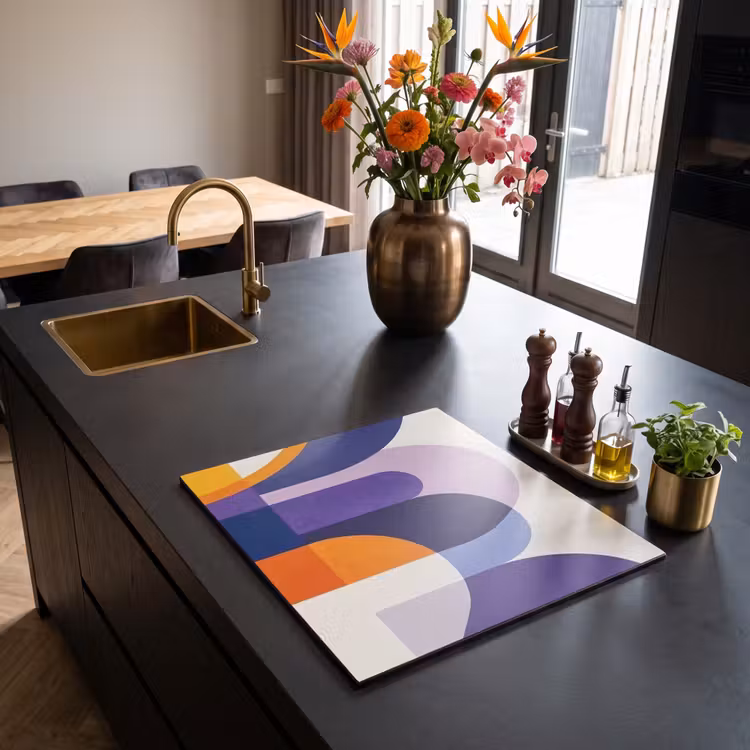 Induction hob protector - Shapes - Abstract - Graphic - Orange — 2
