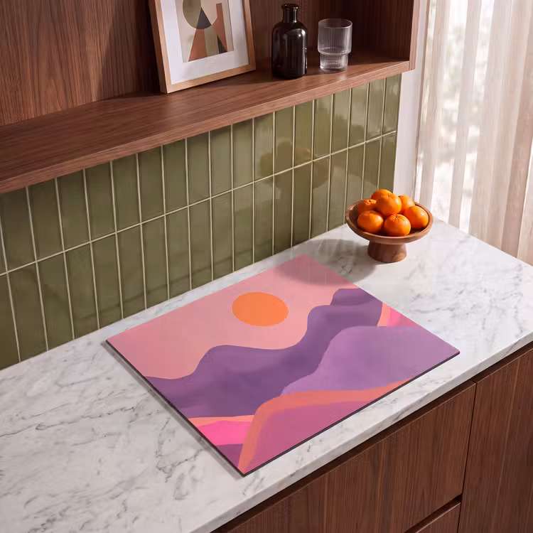 Induction hob protector - Sun - Hills - Purple - Abstract — 4