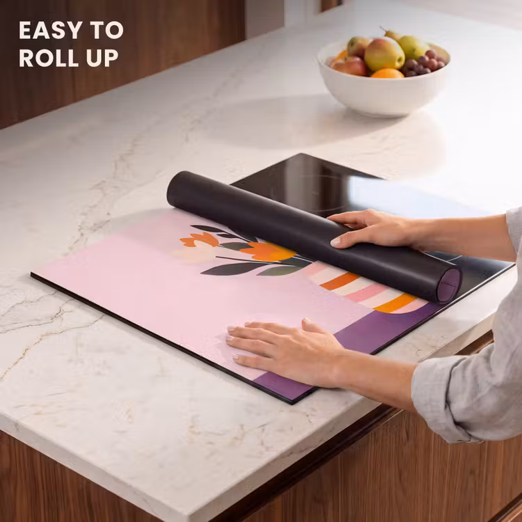 Induction hob protector - Tulips - Vase - Stripes - Purple — 6