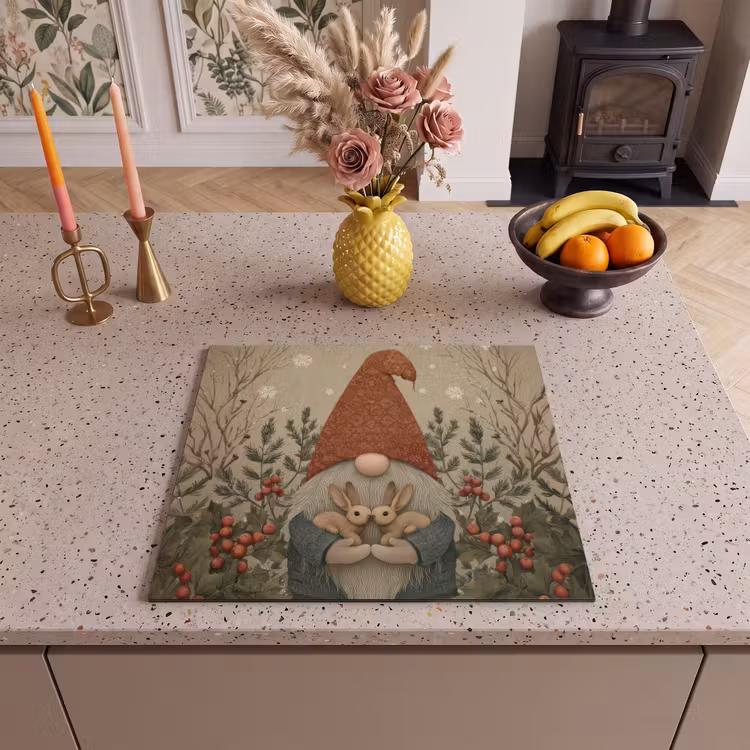 Induction hob protector - Christmas gnome - Bunnies - Colorful — 3