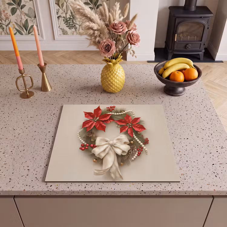 Induction hob protector - Door wreath - Bow - Christmas - Red - Green — 3