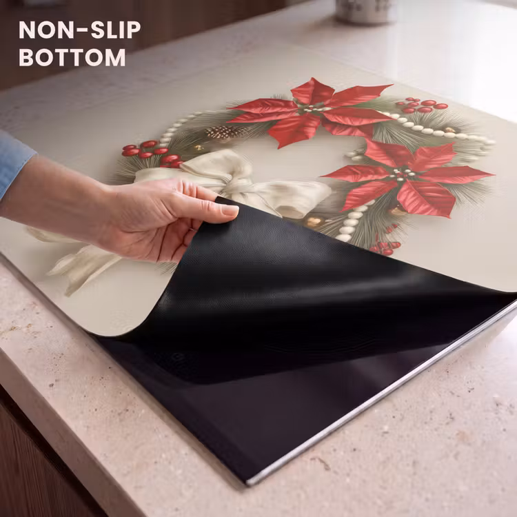 Induction hob protector - Door wreath - Bow - Christmas - Red - Green — 5