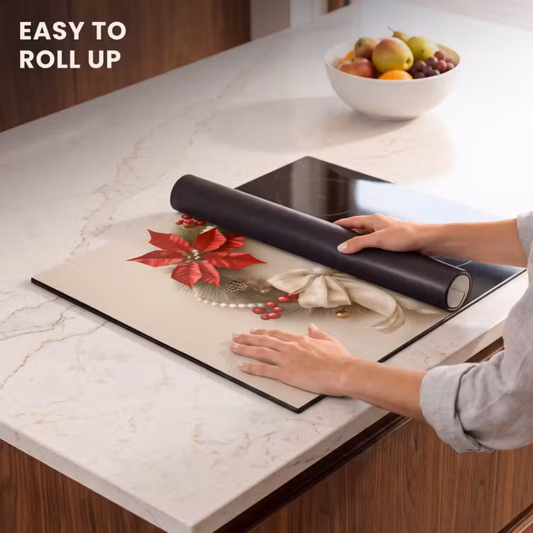 Induction hob protector - Door wreath - Bow - Christmas - Red - Green — 6