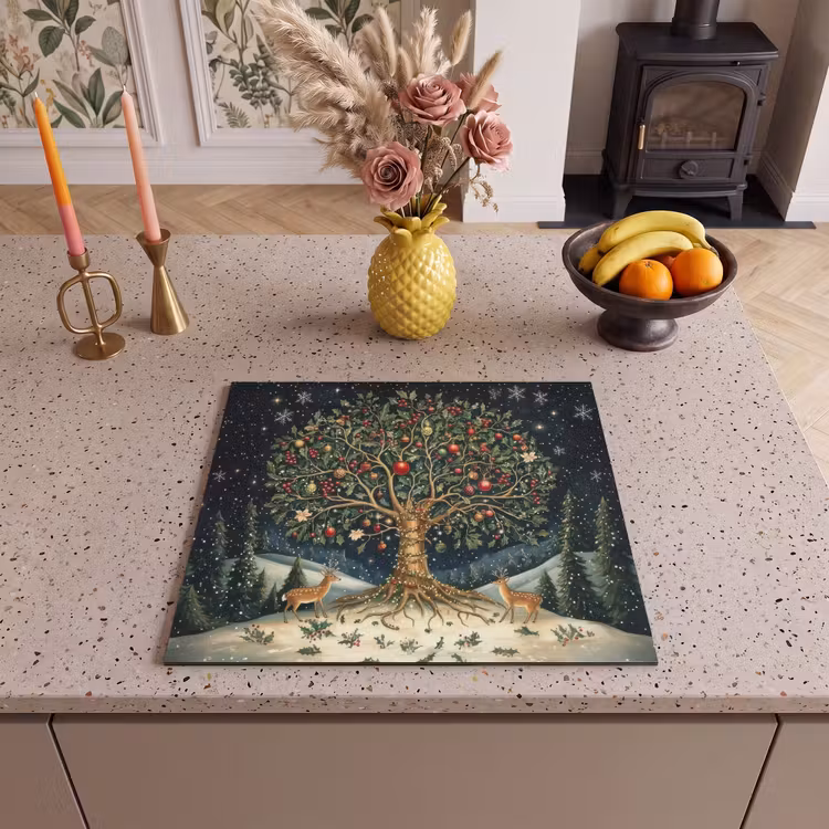 Induction hob protector - Party tree - Winter sky - Colorful — 3
