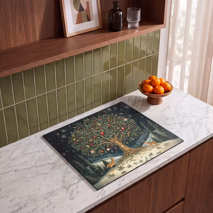 Induction hob protector - Party tree - Winter sky - Colorful — 4