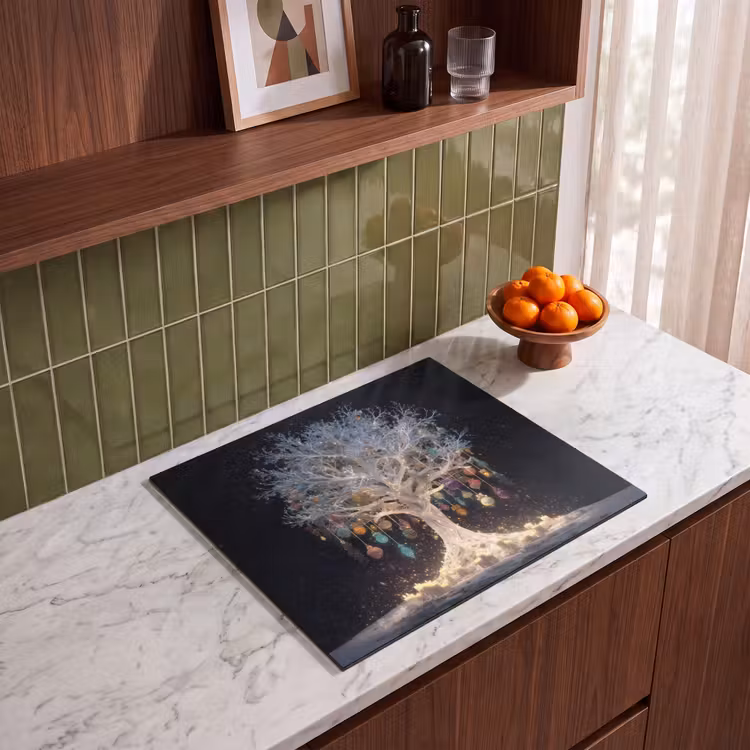 Induction hob protector - Snow tree - Lights - White - Colorful — 4