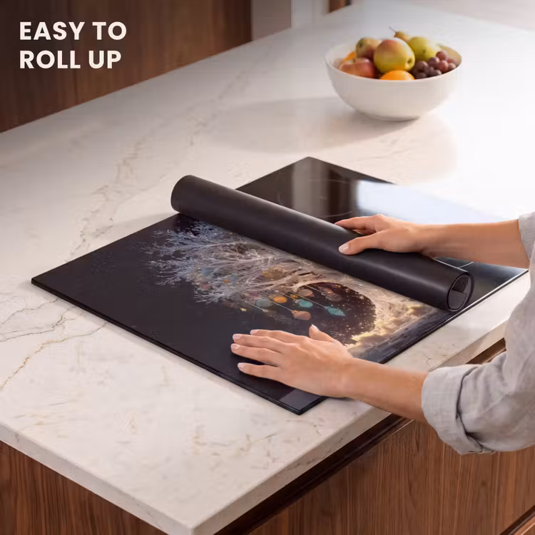 Induction hob protector - Snow tree - Lights - White - Colorful — 6