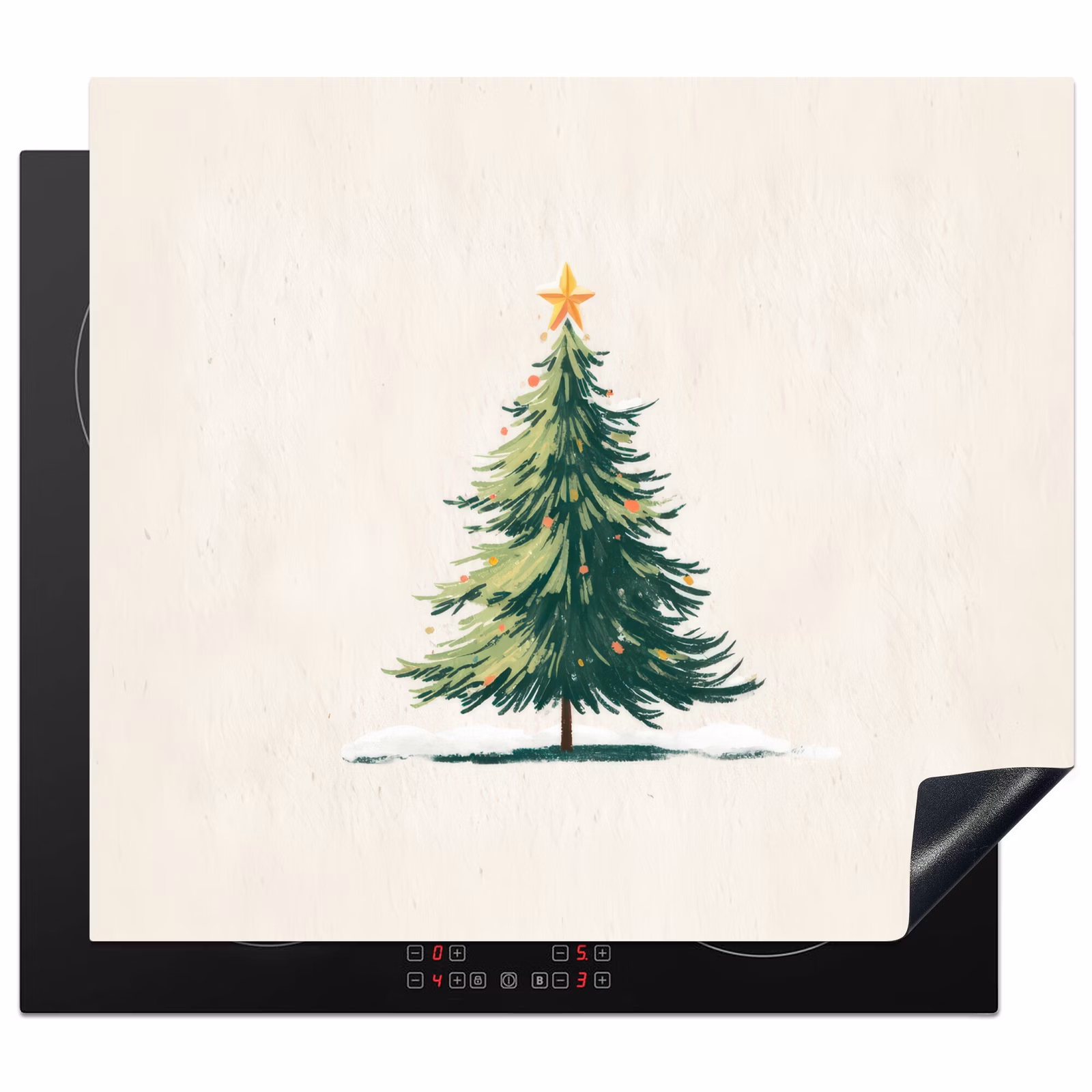 Induction hob protector - Christmas tree - Illustration - Star - Snow — 1