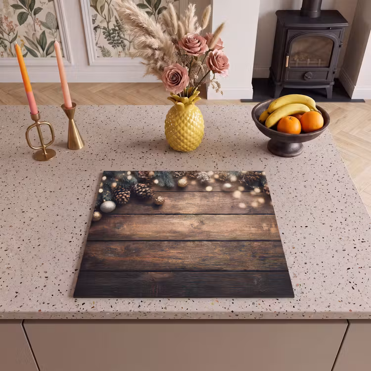 Induction hob protector - Christmas decoration - Wooden - Pine cone - Brown — 3