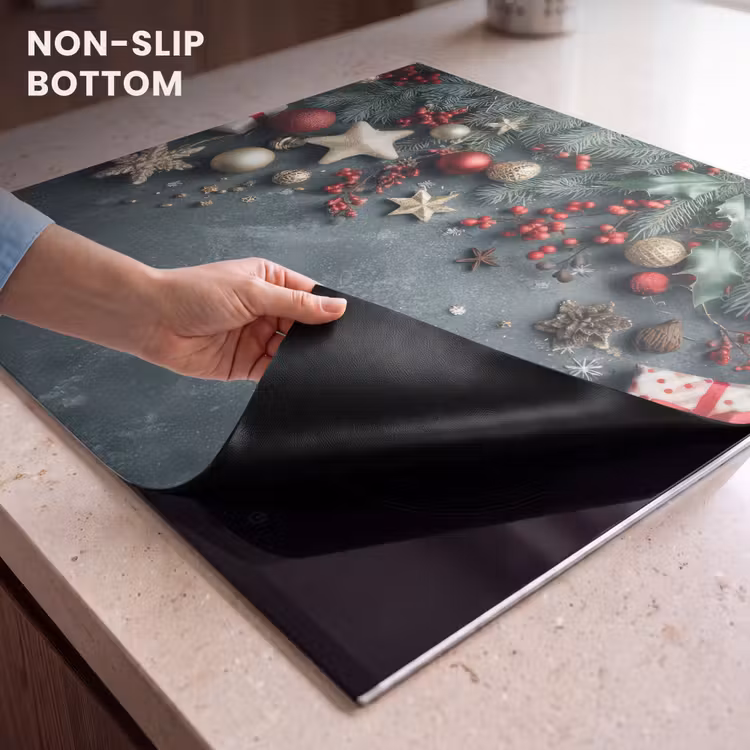 Induction hob protector - Christmas frame - Holly - Colorful — 5