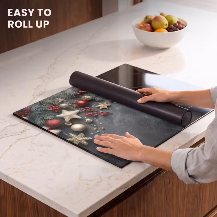 Induction hob protector - Christmas frame - Holly - Colorful — 6