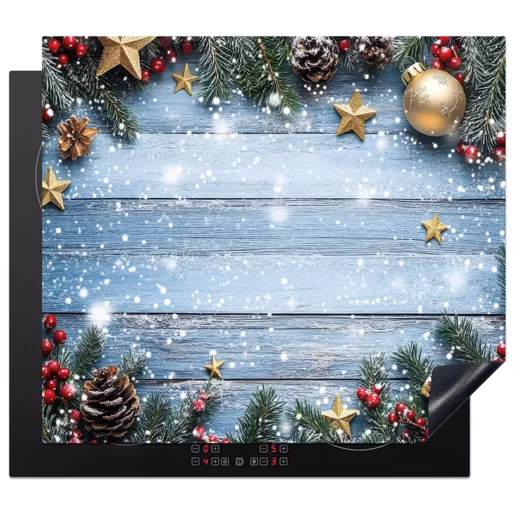 Induction hob protector - Christmas frame - Snow - Multicolored — 1
