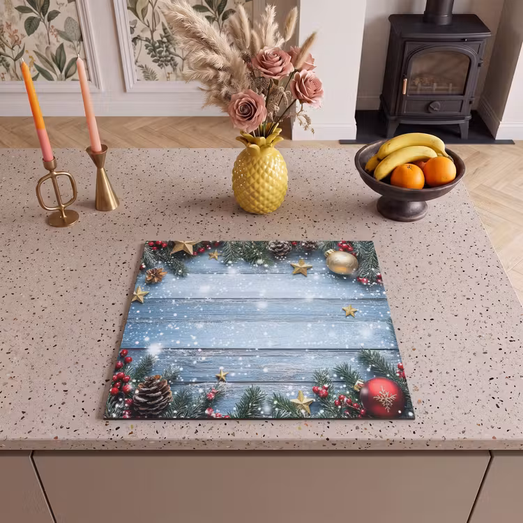 Induction hob protector - Christmas frame - Snow - Multicolored — 3