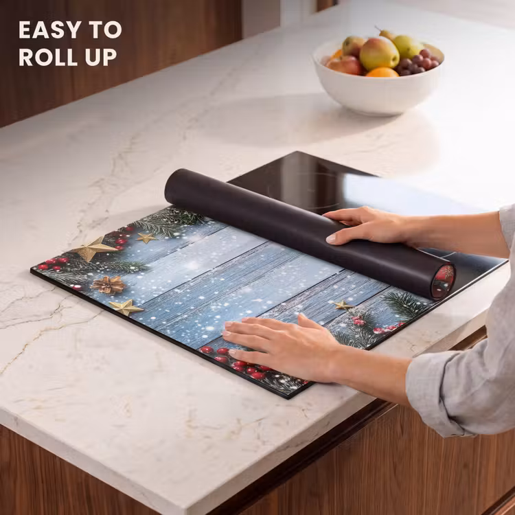 Induction hob protector - Christmas frame - Snow - Multicolored — 6