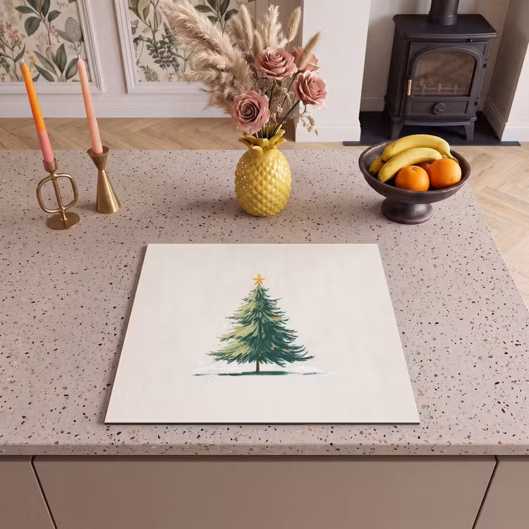 Induction hob protector - Christmas tree - Illustration - Star - Snow — 3