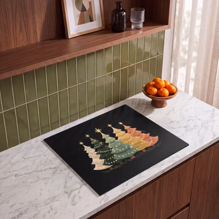 Induction hob protector - Christmas trees - colorful - lights - star — 4