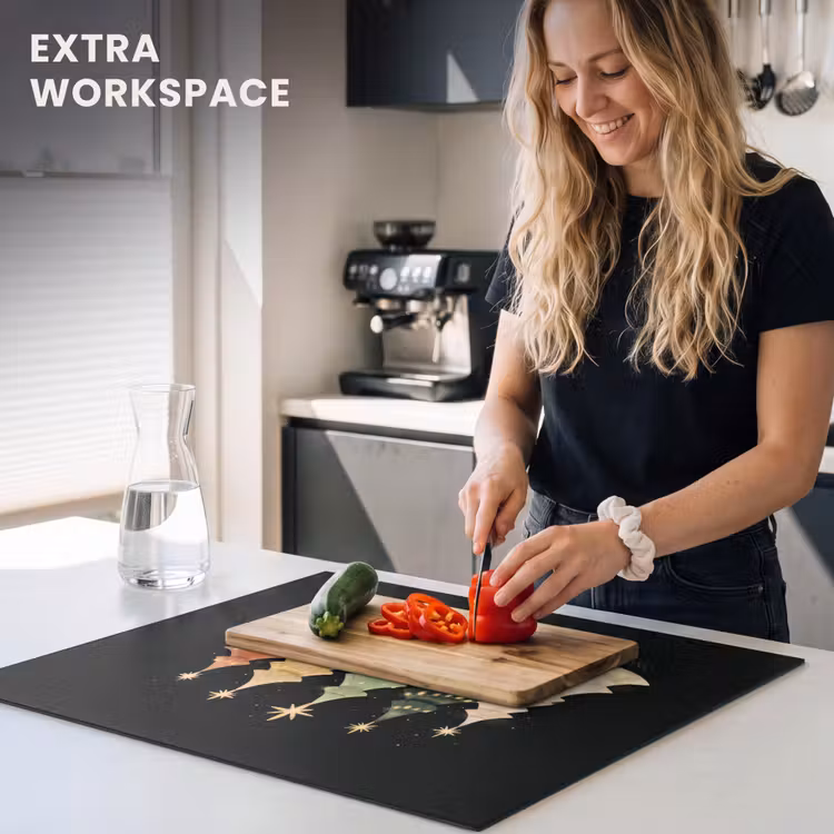 Induction hob protector - Christmas trees - colorful - lights - star — 7
