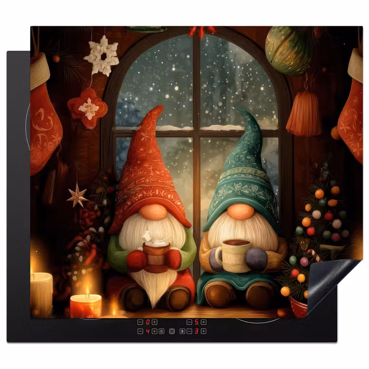 Induction hob protector - Gnomes - Christmas - Window - Colorful — 1