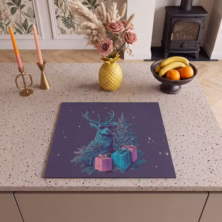 Induction hob protector - Reindeer - Sunglasses - Neon - Christmas tree — 3