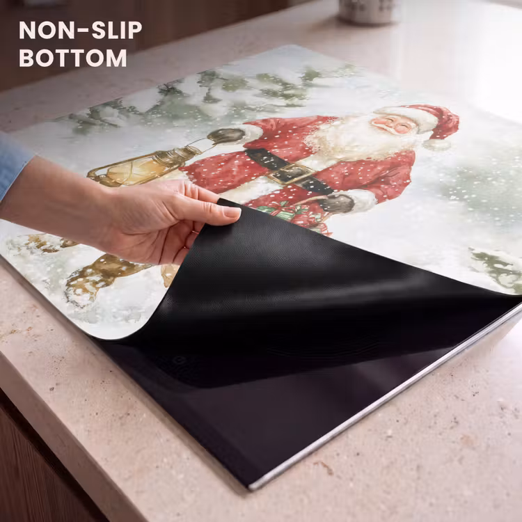 Induction hob protector - Santa Claus- Winter - Snow - White - Red — 5