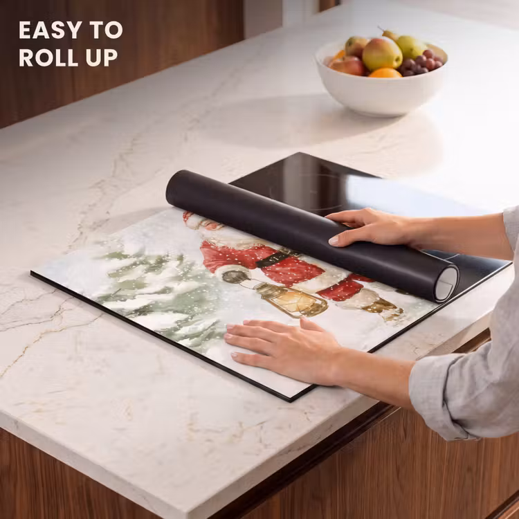 Induction hob protector - Santa Claus- Winter - Snow - White - Red — 6