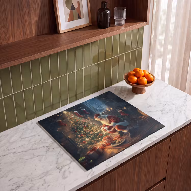 Induction hob protector - Santa - Fireplace - Dark — 4