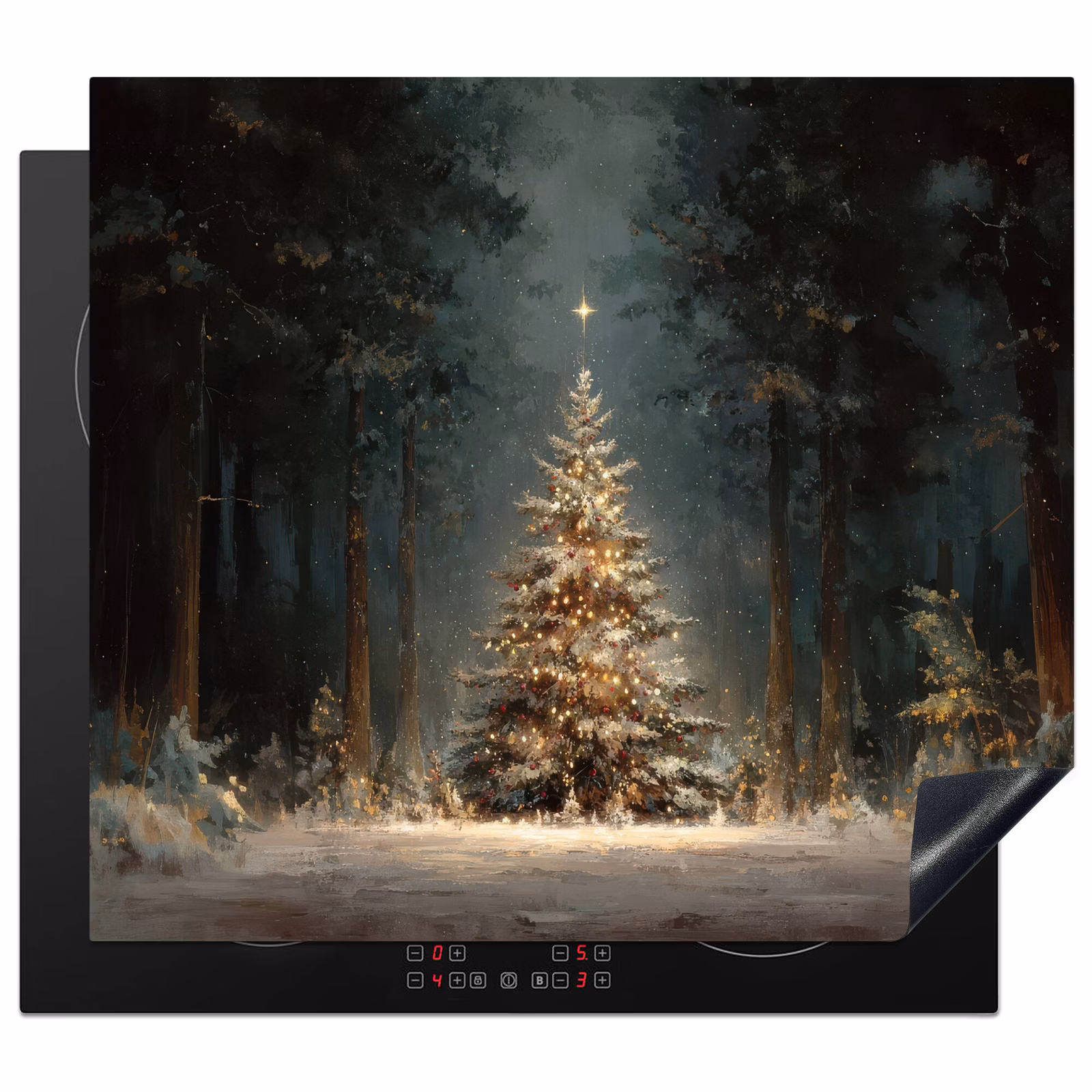 Induction hob protector - Christmas tree - Forest - Snow - multicolored — 1
