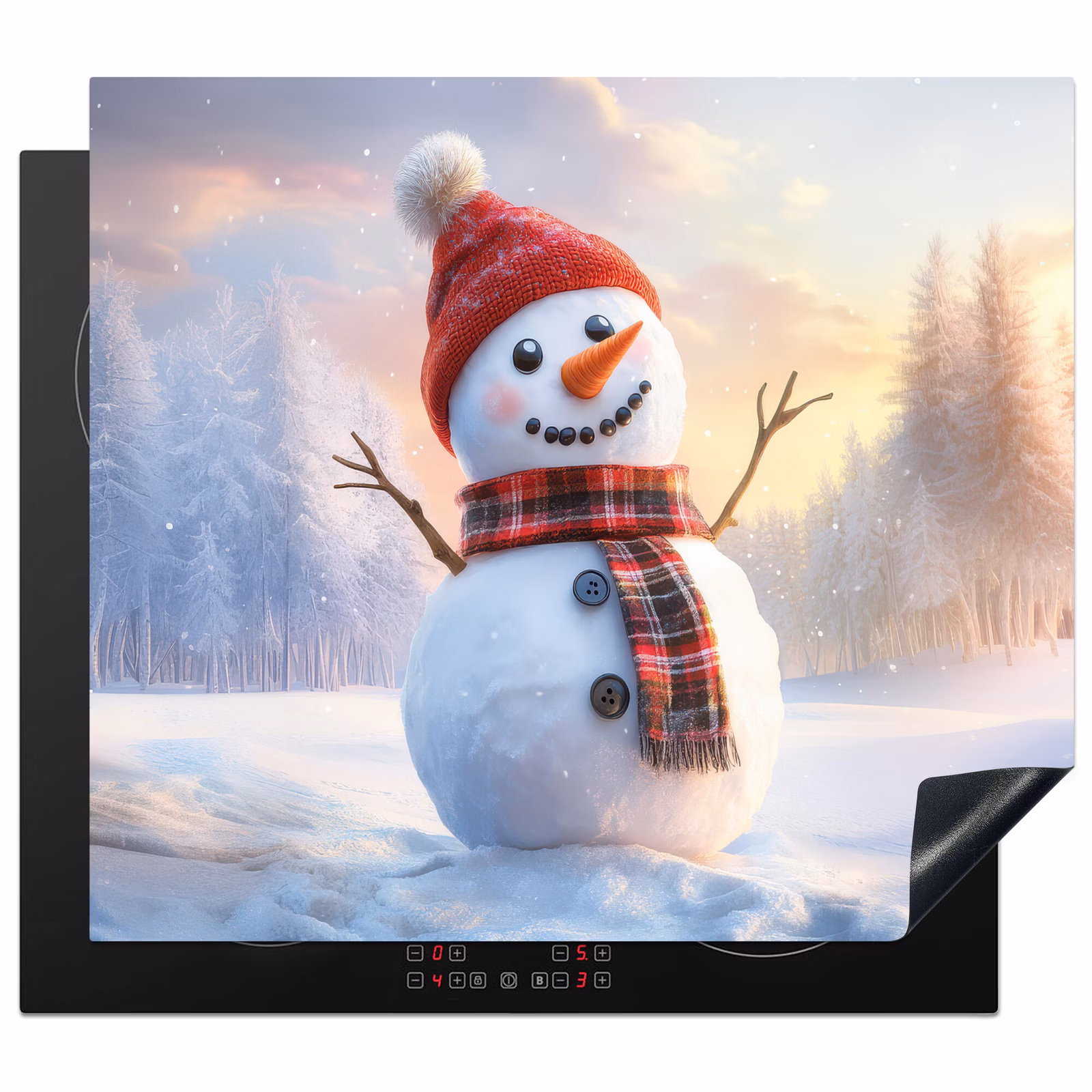 Induction hob protector - Snowman - Sunset - White — 1