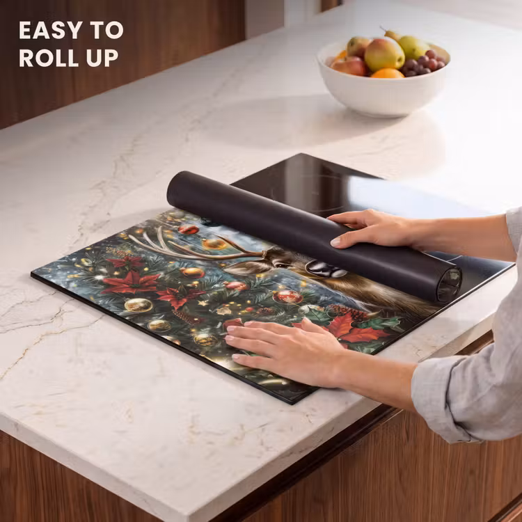 Induction hob protector - Christmas party - Pine forest - Red — 6
