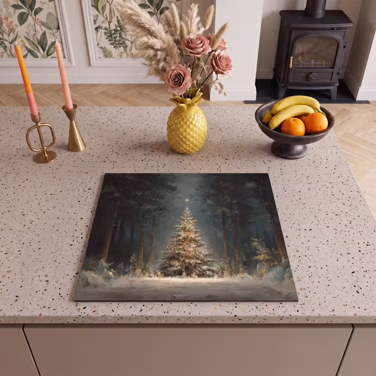 Induction hob protector - Christmas tree - Forest - Snow - multicolored — 3