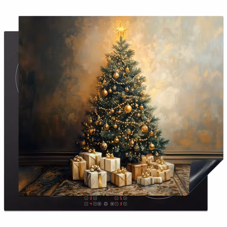 Induction hob protector - Christmas tree - Gifts - Gold — 1