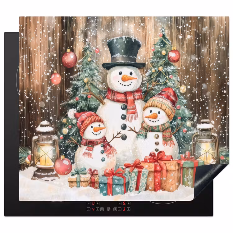 Induction hob protector - Snowman - Family - Colorful — 1