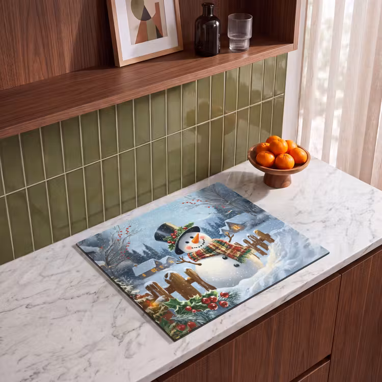 Induction hob protector - Snowman - Winter Village - Colorful — 4