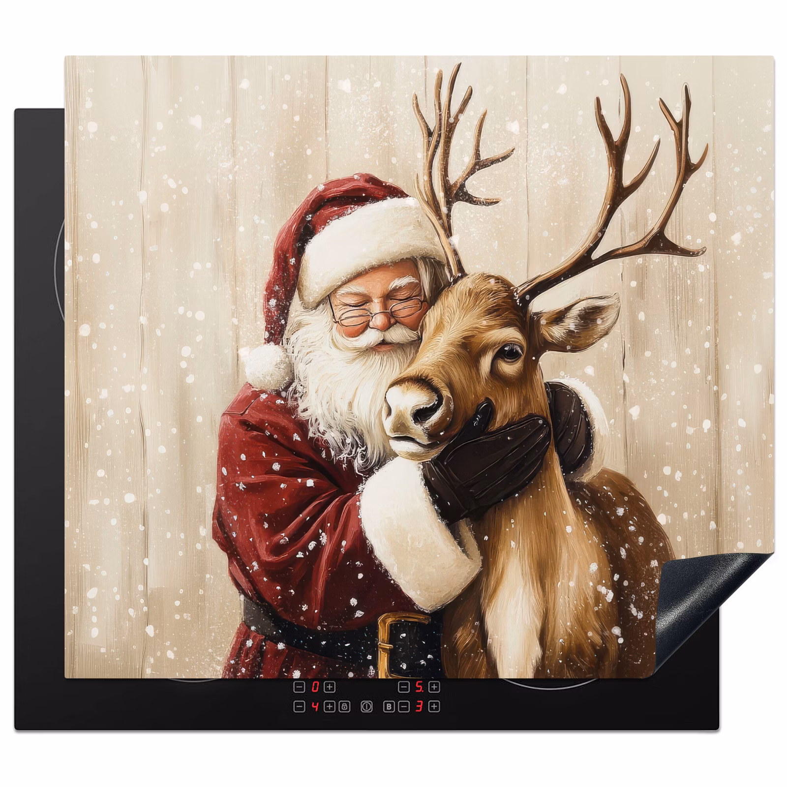 Induction hob protector - Santa - Reindeer - Snow - Colorful — 1