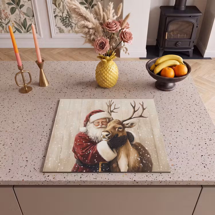 Induction hob protector - Santa - Reindeer - Snow - Colorful — 3