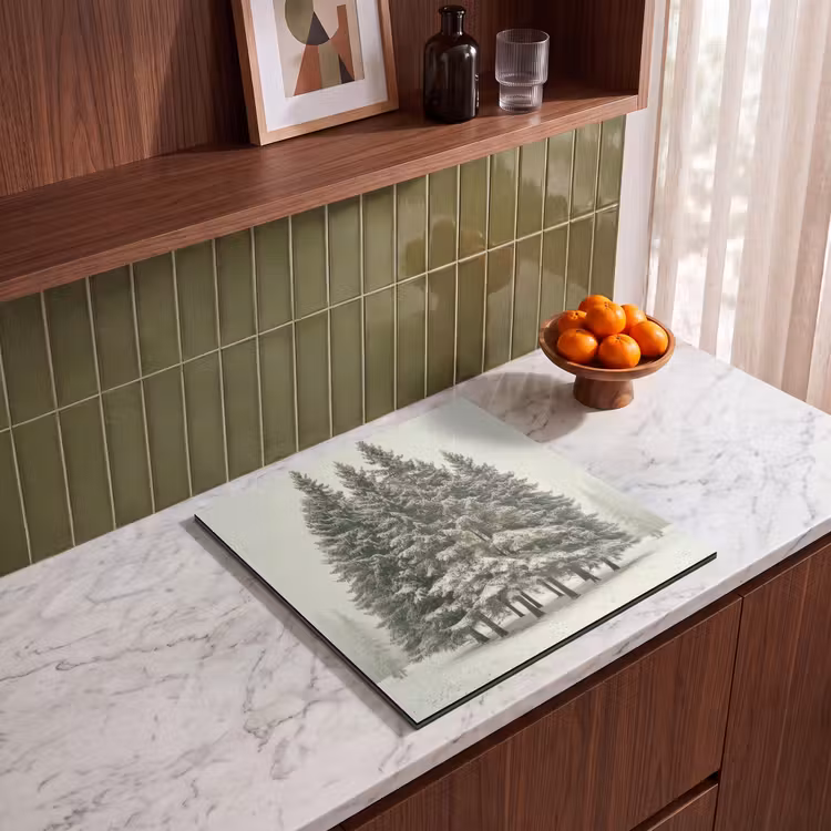 Induction hob protector - Trees - Snow - White — 3