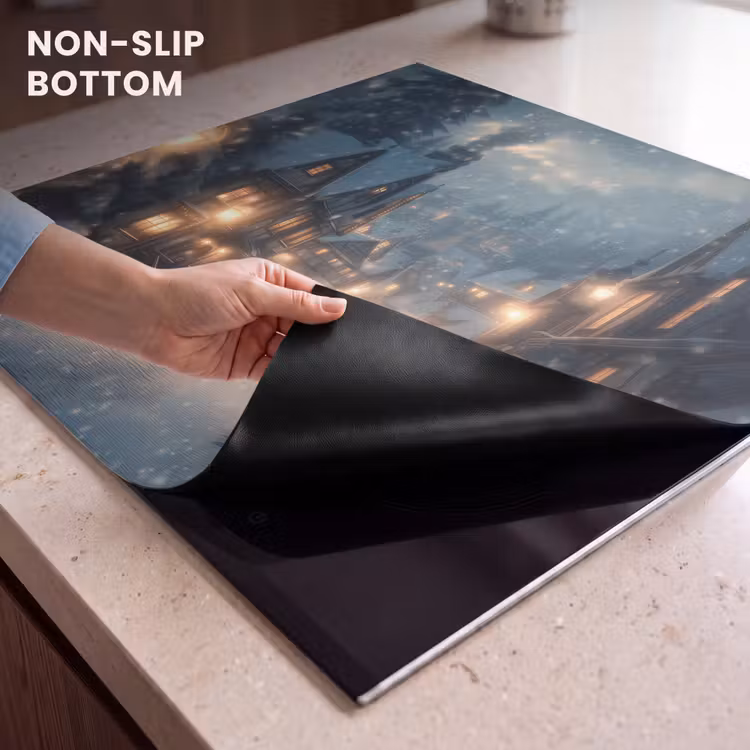 Induction hob protector - Winter Village - Snow - Dark — 5
