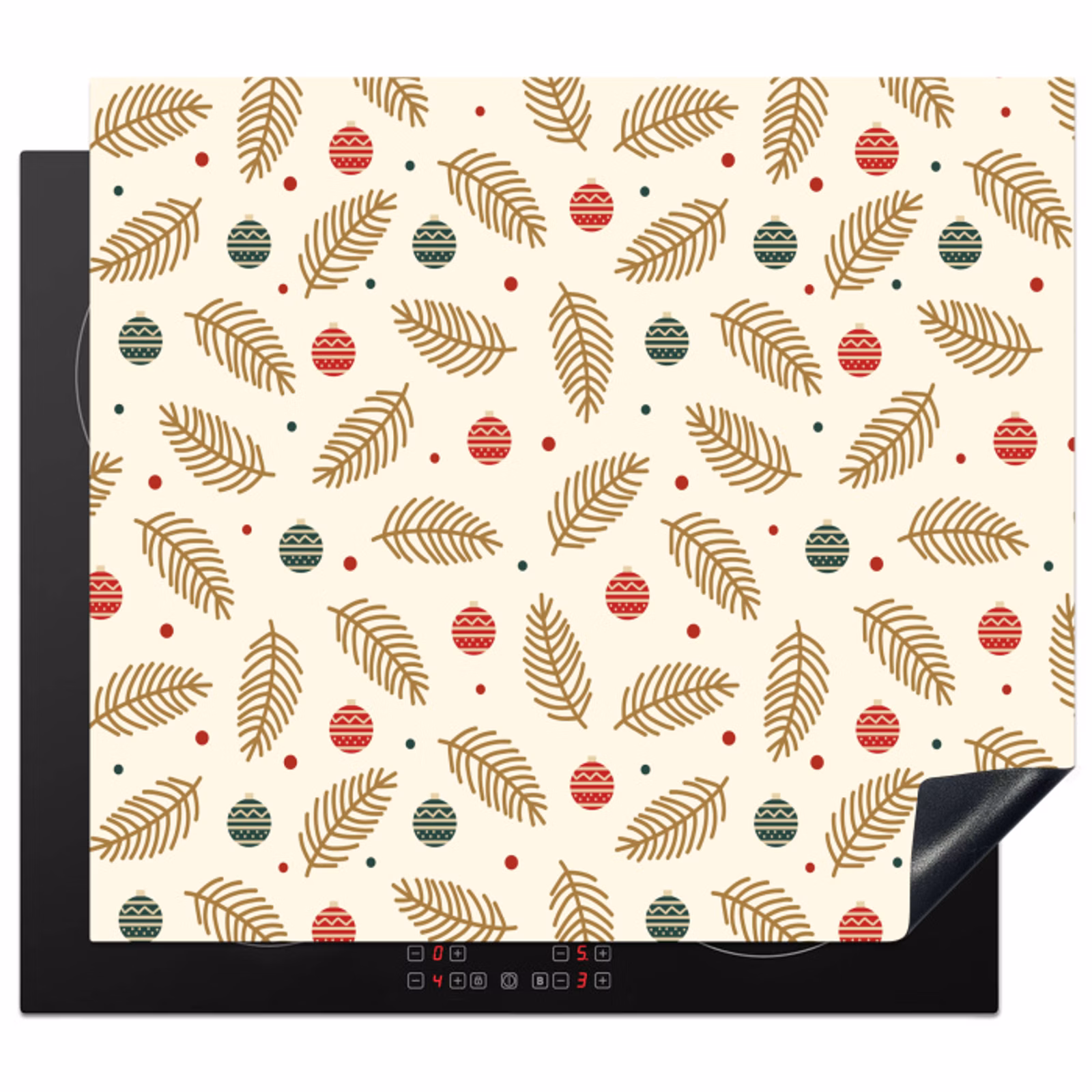 Induction hob protector - Pattern - Christmas - Symbols - Beige — 1